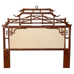 Rattan Tortoise Shell Pagoda King Headboard