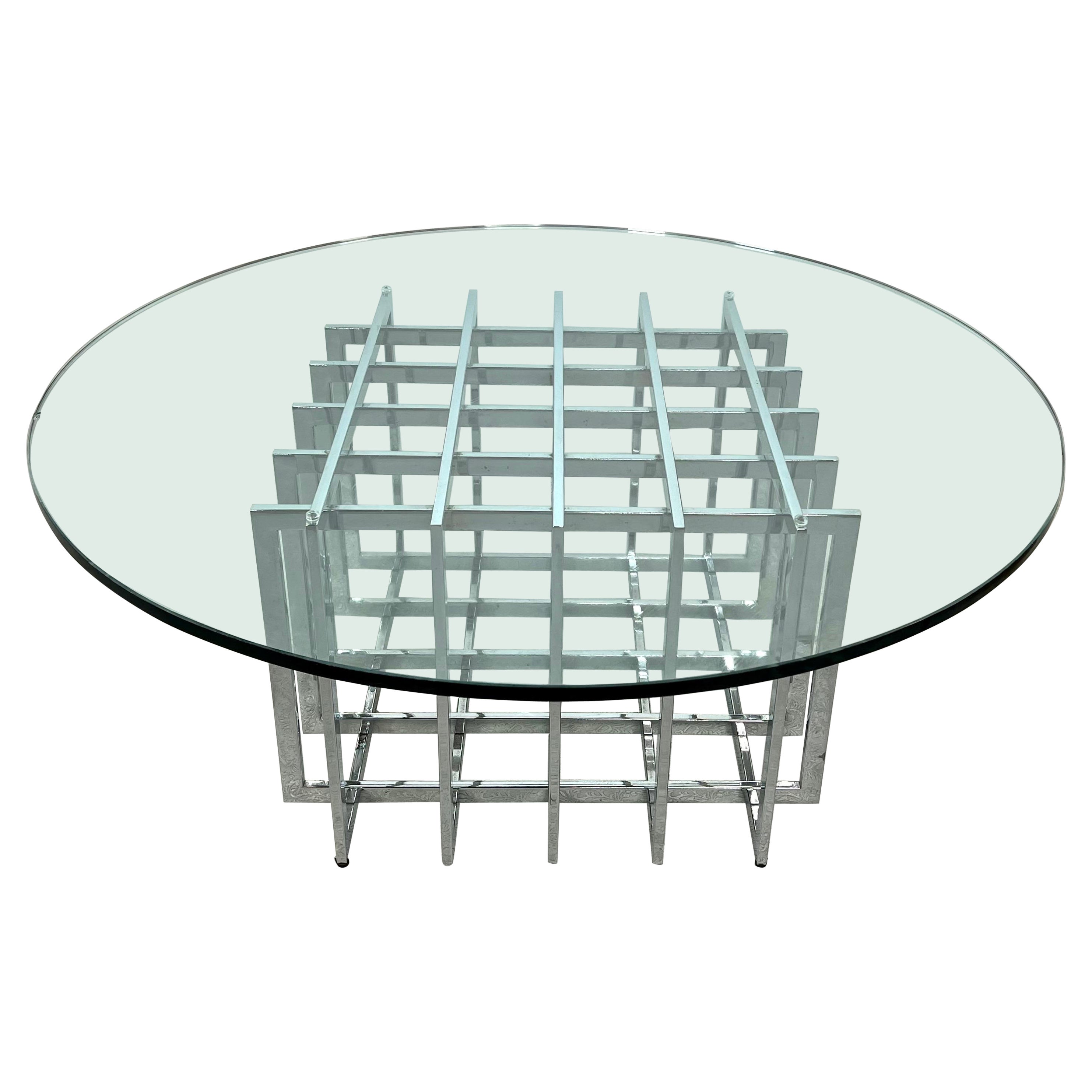 Vintage Pierre Cardin Style Chrome "Cage" Cocktail Table