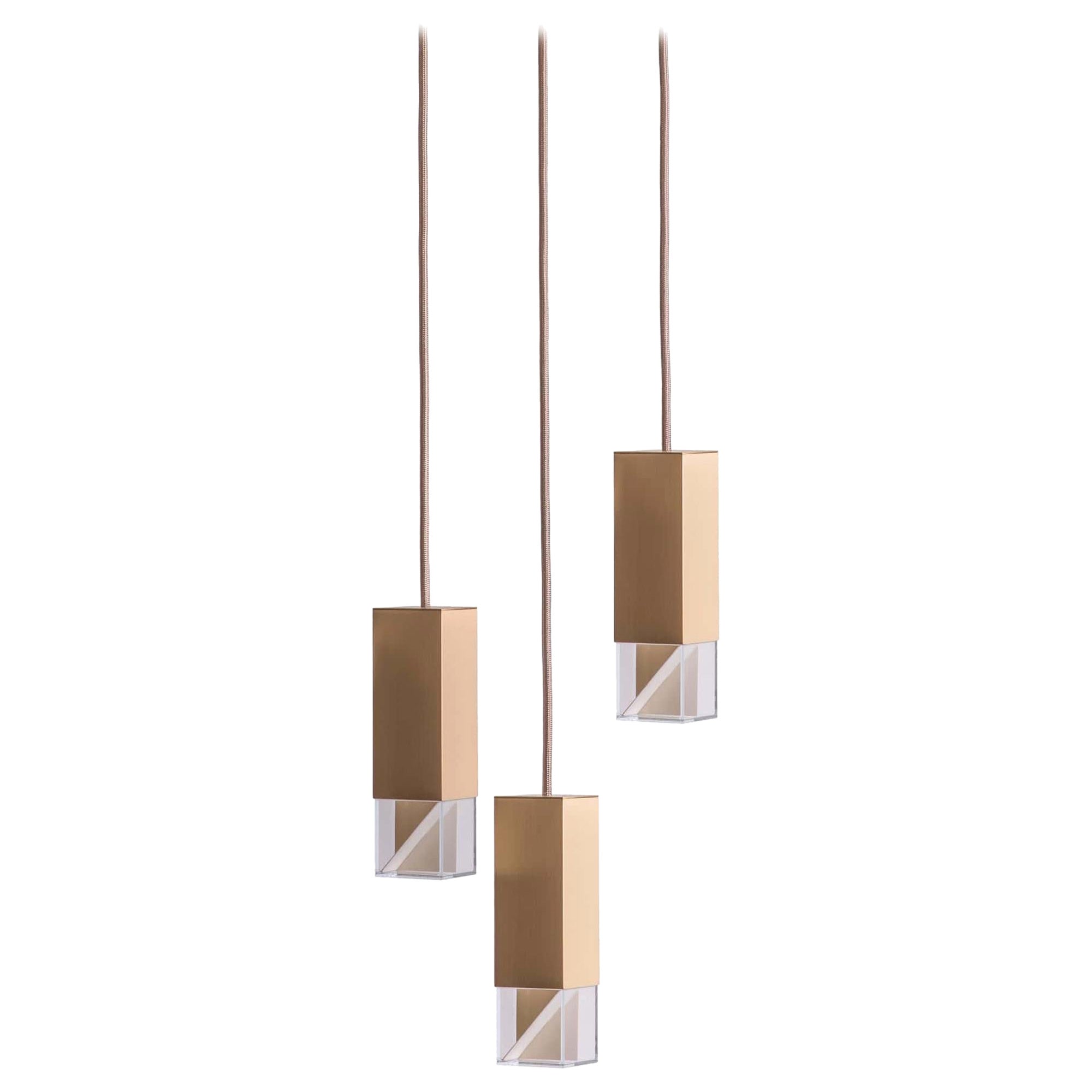 Lamp One Trio Chandelier in Marble by Formaminima