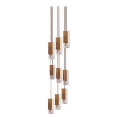 Lamp One Lampadario a 9 luci in ottone di Formaminima