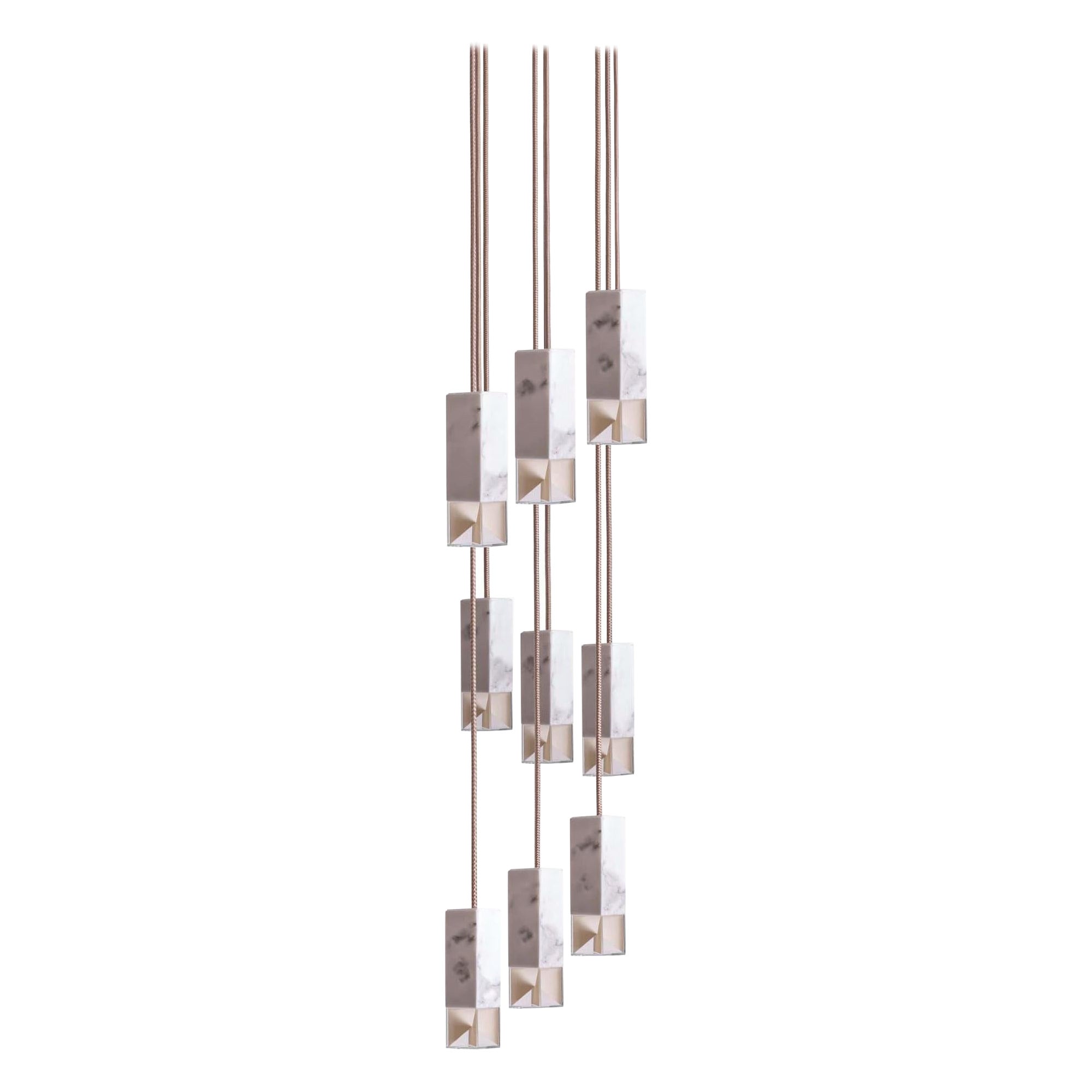 Lamp One 9-Light Chandelier in Marble by Formaminima