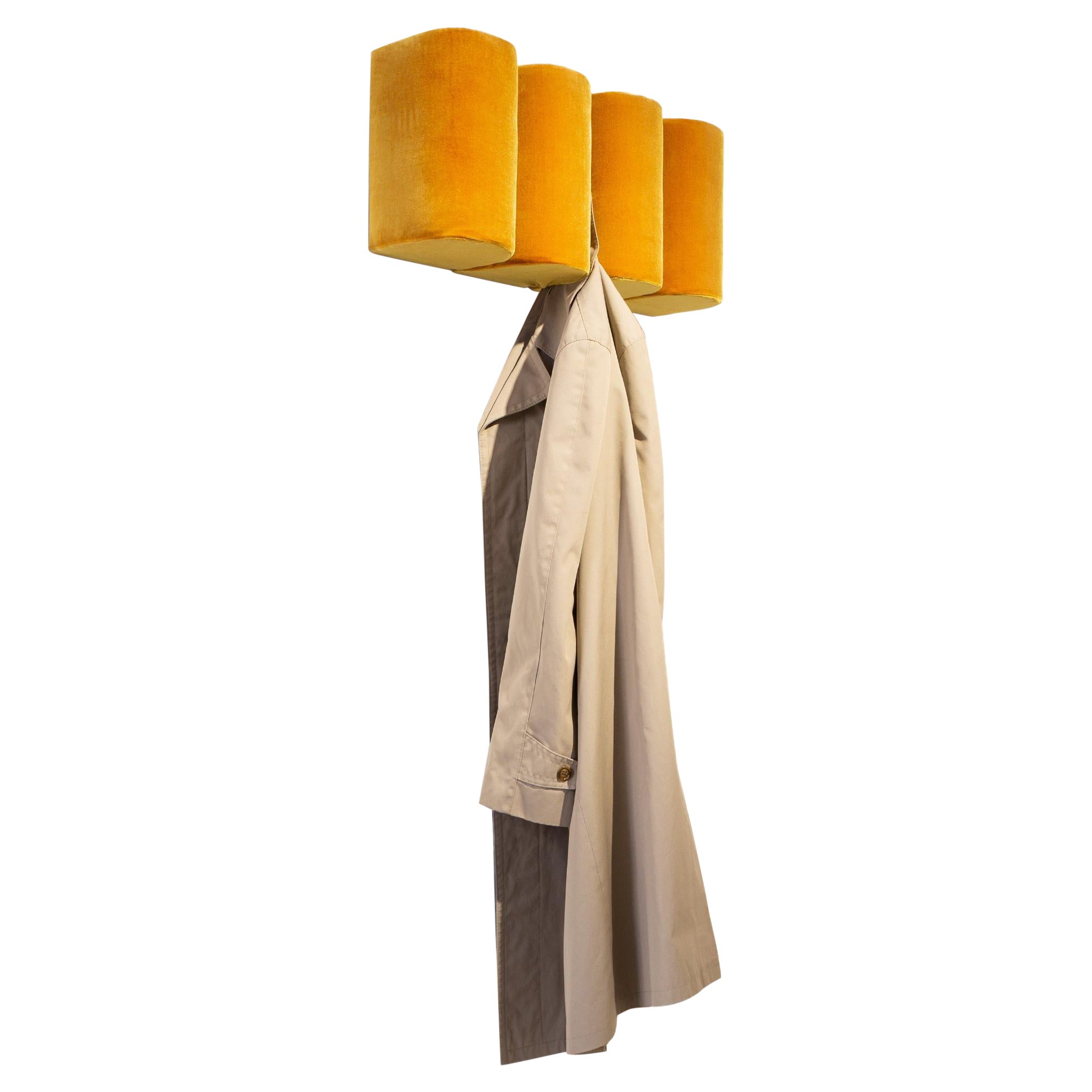 Set of 4 Hold on Yellow Wall Objects by Haus Otto For Sale