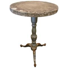 Used Faux Bois Garden Table with Iron Base
