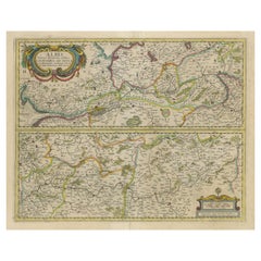 Antique Map of the of the Course of the Albis River 'or Elbe River'