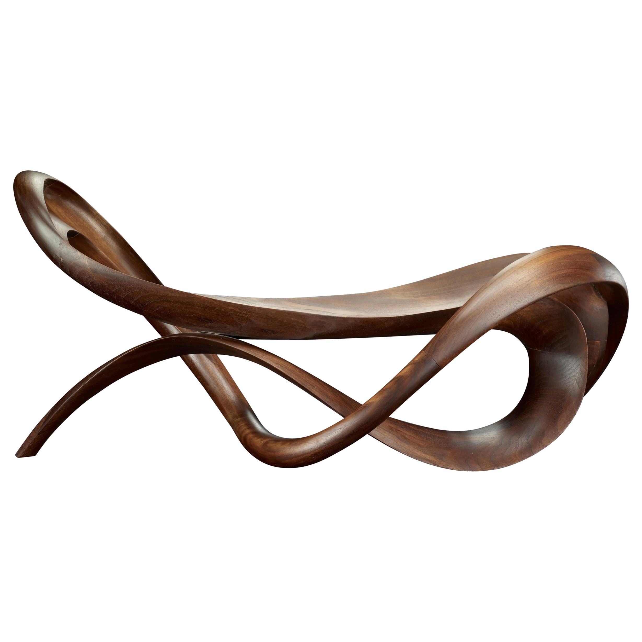 La Vague Sculpted Black Walnut Bowl by Gildas Berthelot