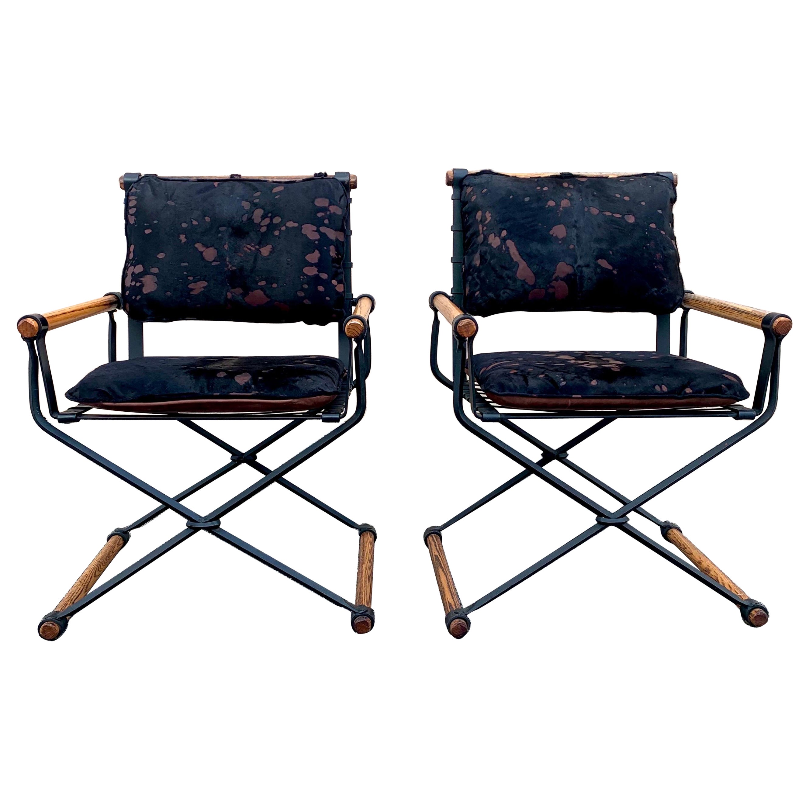 Pair of Chairs by Cleo Baldon for Terra Furniture, Hide on Upholstery