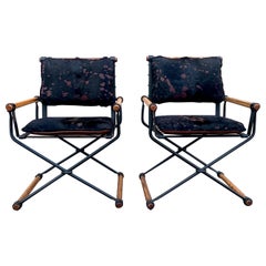 Pair of Chairs by Cleo Baldon for Terra Furniture, Hide on Upholstery
