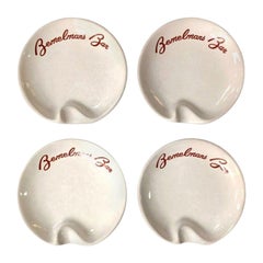 Vintage Glazed Ceramic Set of Four Bemelman's Bar Ashtrays New York C
