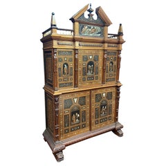 Pogliani, Cabinet in Two Parts, Inlaid and Inlaid with Ebony