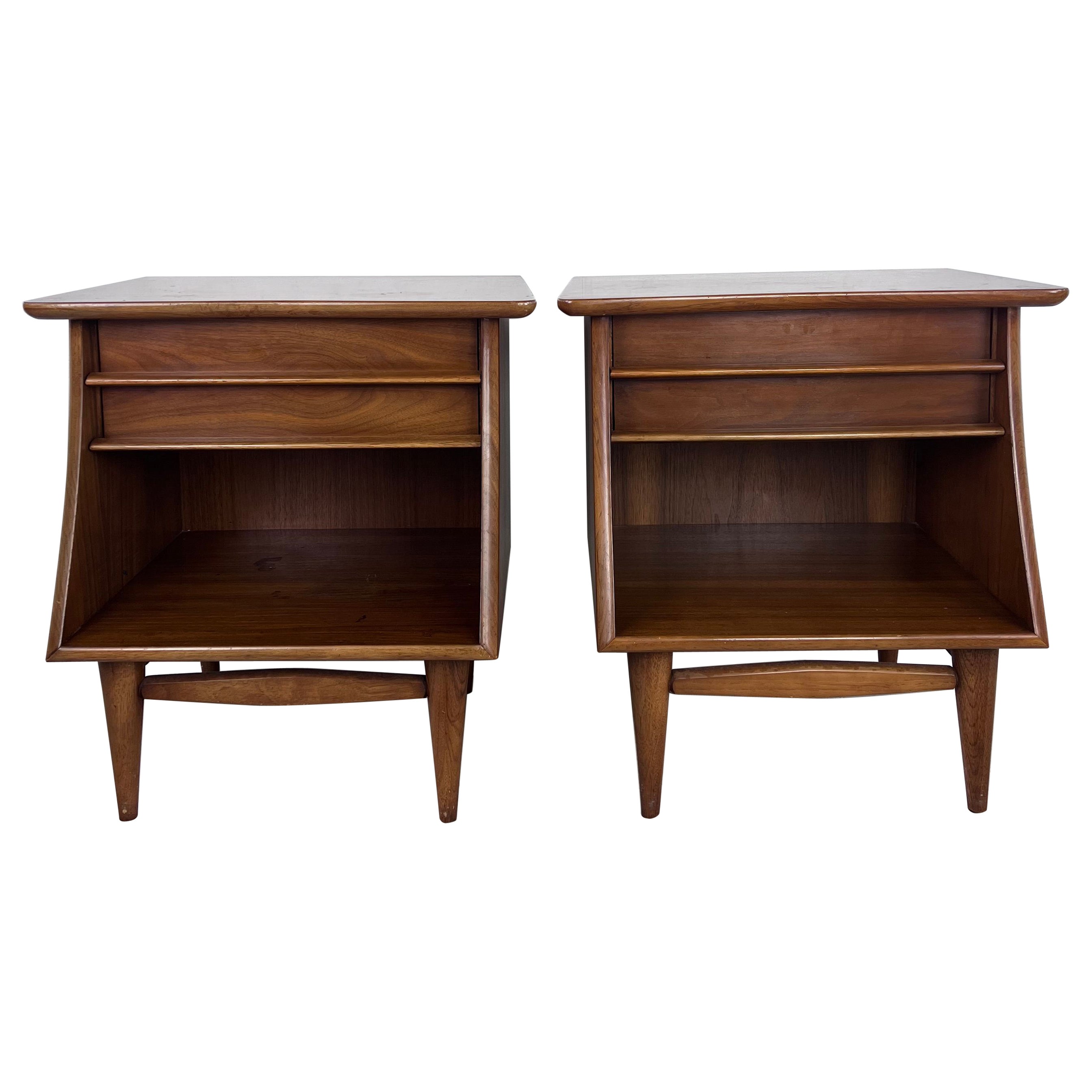 Mid Century Modern Nightstands The Foreteller by Kent Coffey - A Pair