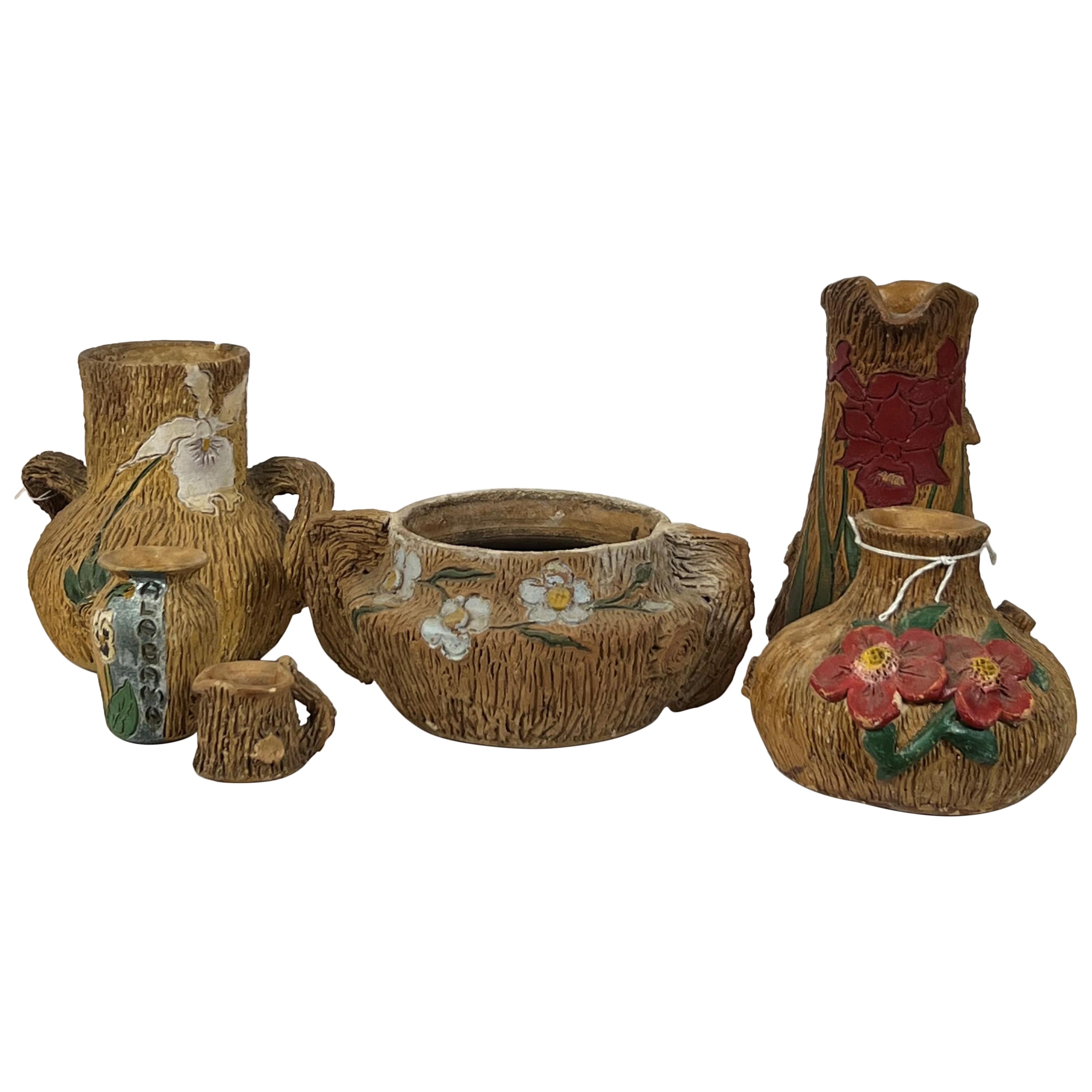Alabama Folk Art Pottery grouping Montgomery area pre-WW2 anonymous craftsman