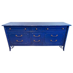 Thomasville Allegro Chinoiserie Faux Bamboo Dresser in Blue