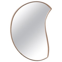 Asymmetric Organic Wood Mirror, Moon Mirror by Soo Joo