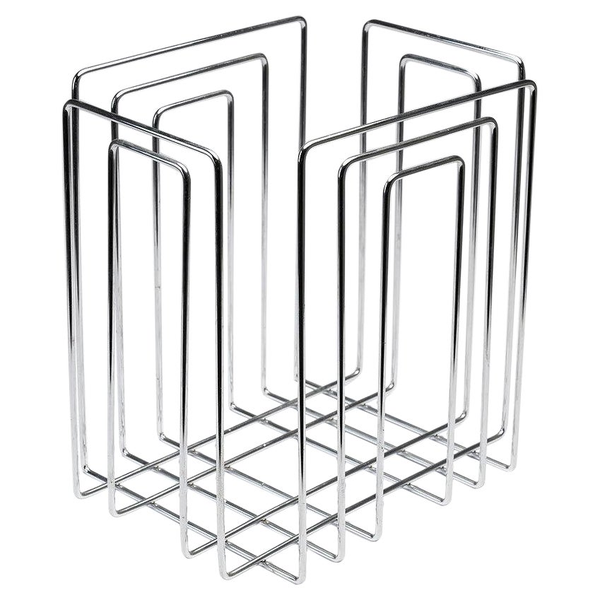 Vintage Chrome Plated Magazin Rack, by Willy Glaeser for TMP, Switzerland, 1970s For Sale