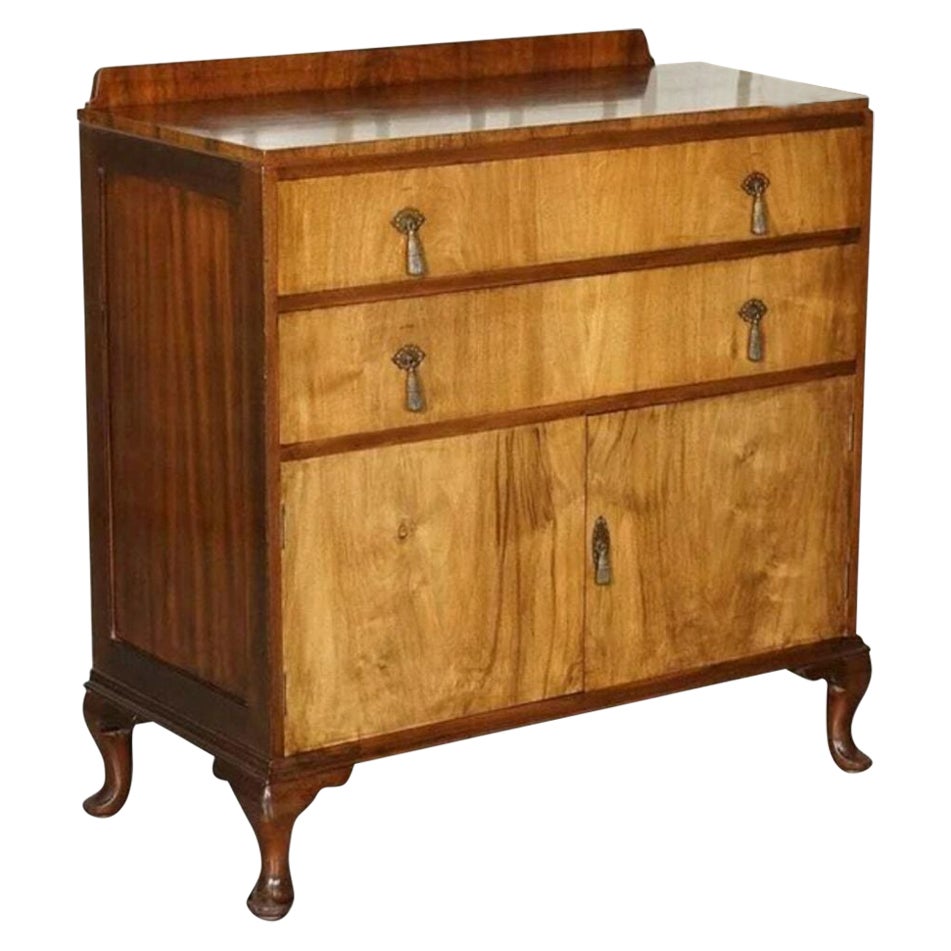 Stamped Waring & Gillow Ltd Walnut Chest of Drawers Sideboard, circa 1930s  For Sale