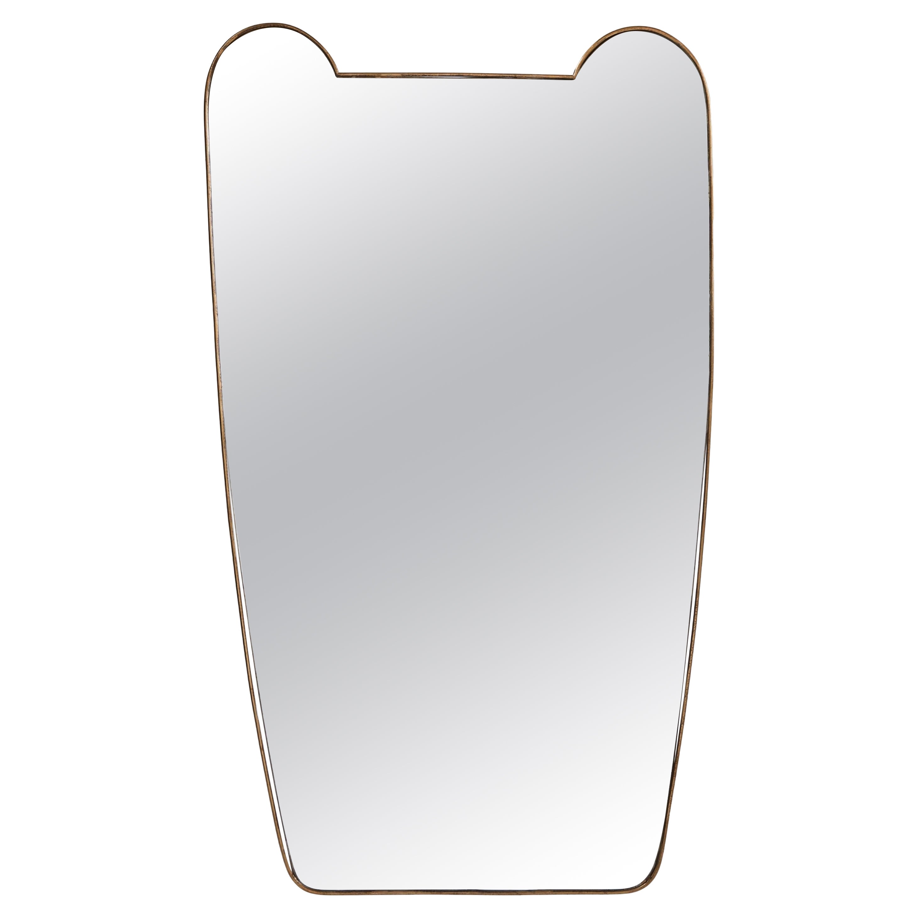 Italian Brass Mirror For Sale