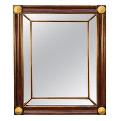 Baker Furniture Company Empire Mahogany & Gilt-Wood Mirror, 1990s