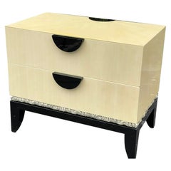 Art Deco Style J. Robert Scott 2 Drawer Commode Nightstand, 1990s