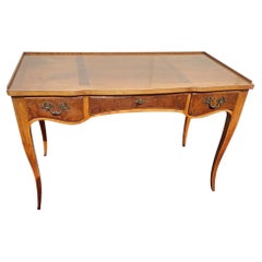 Retro Baker Furniture French Provincial Louis XV Walnut Writing Desk