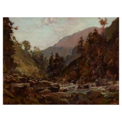 Antique David Hewitt, Listed British Artist, Landscape, Oil on Board