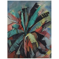 Swedish Artist, Abstract Composition, Oil on Canvas