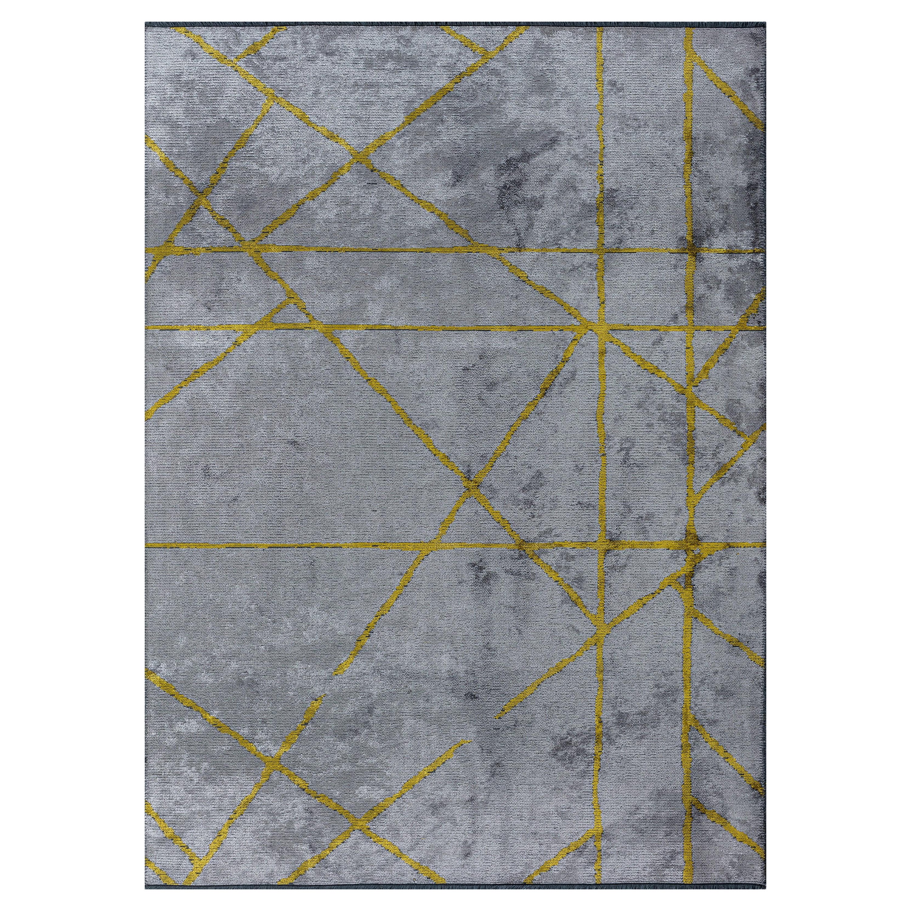 En vente :  (Jaune) Moderne  Tapis de sol abstrait de luxe