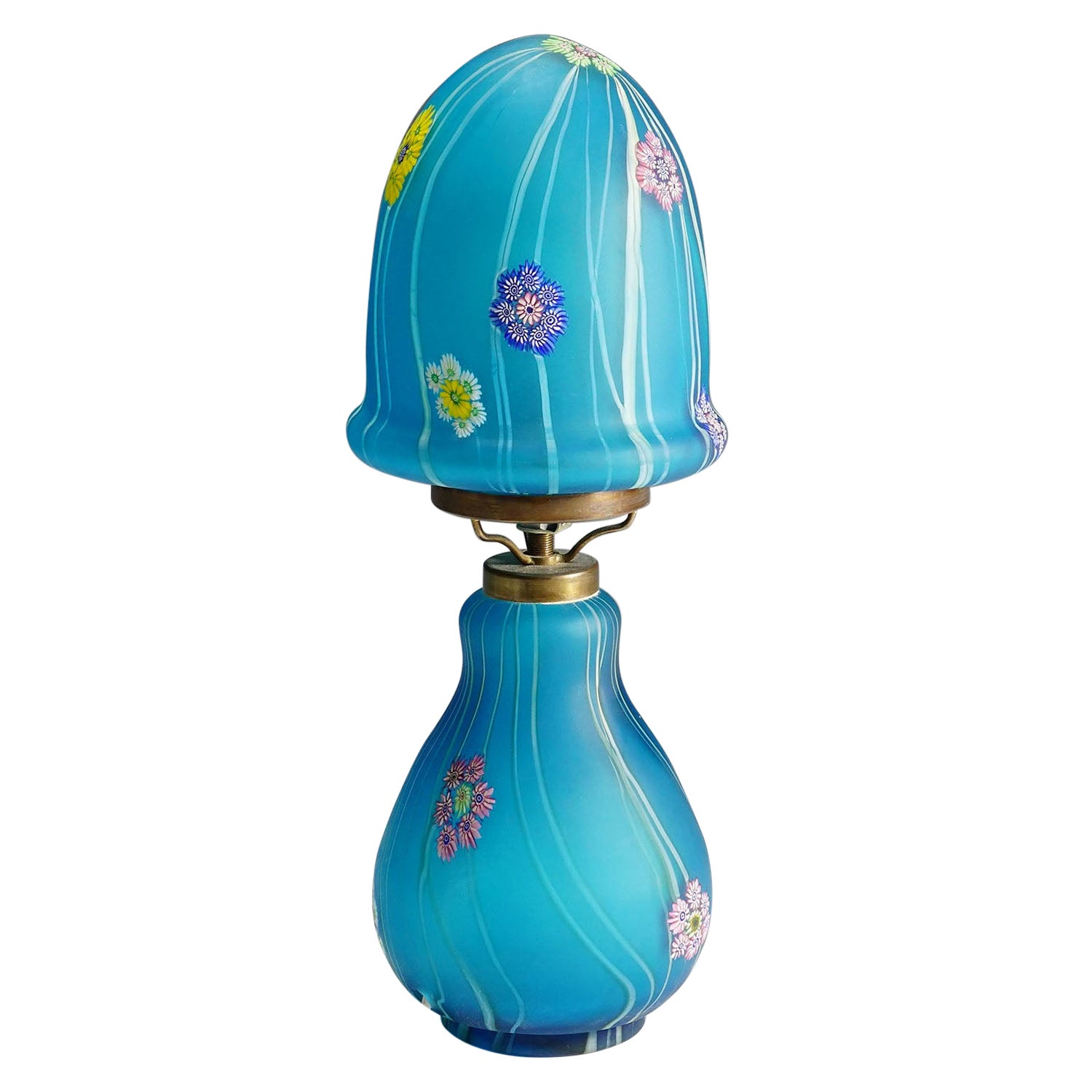 Vintage Fratelli Toso Millefiori Schreibtischlampe, Murano, um 1950