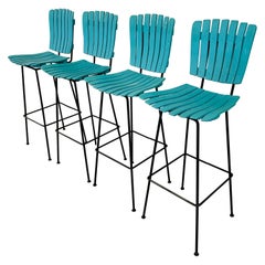 Mid-Century Arthur Umanoff Slatted Bar Stools