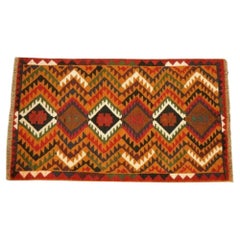 Schöner geometrischer Kilim-Aztekenteppich im Vintage-Stil