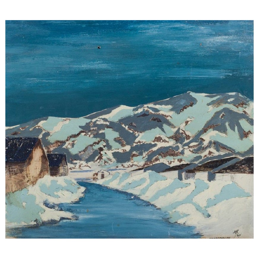 Unknown Artist, Landscape Lot from Narsarssuak in Greenland, Oil on Board