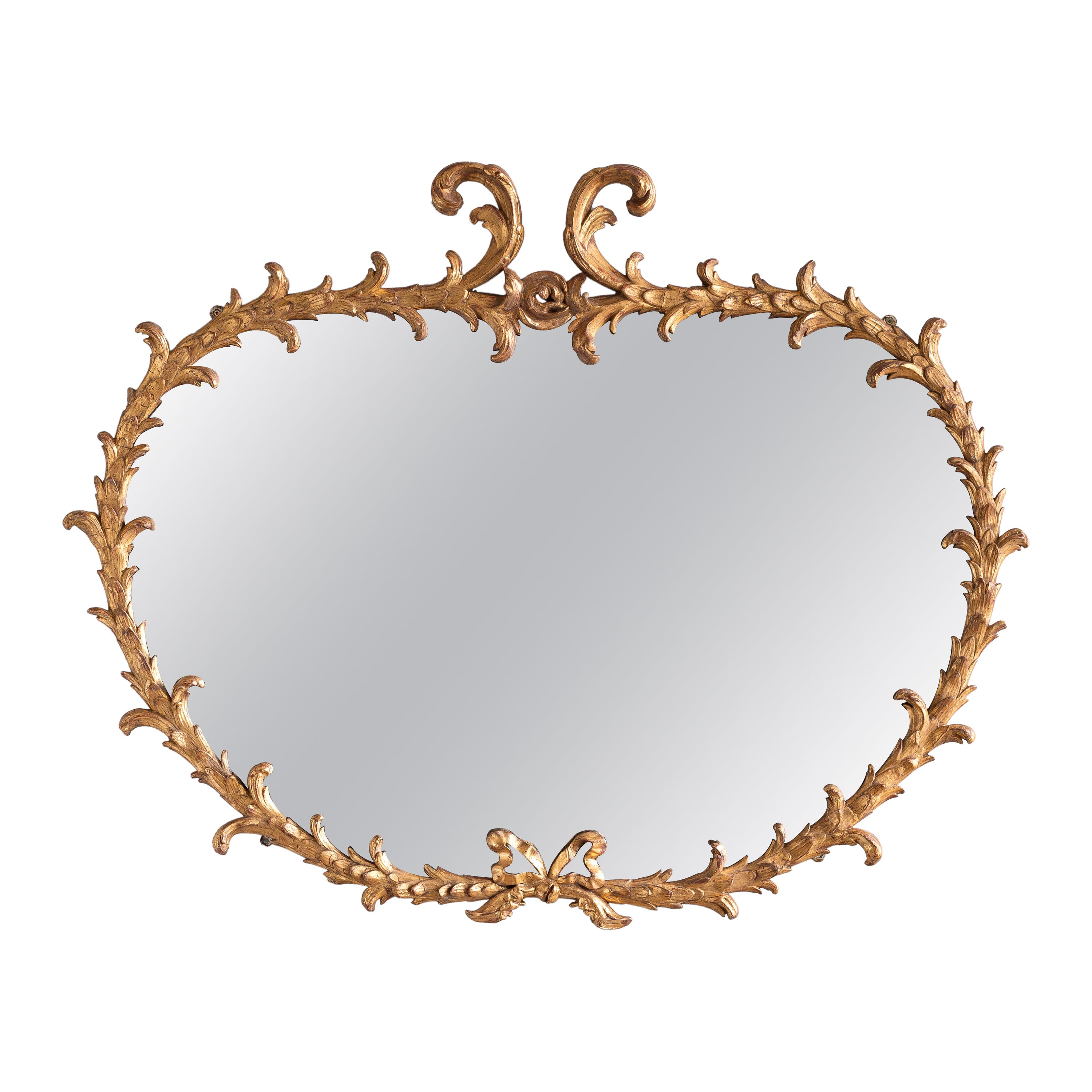 Georgian Gilded Kidney Wall Mirror