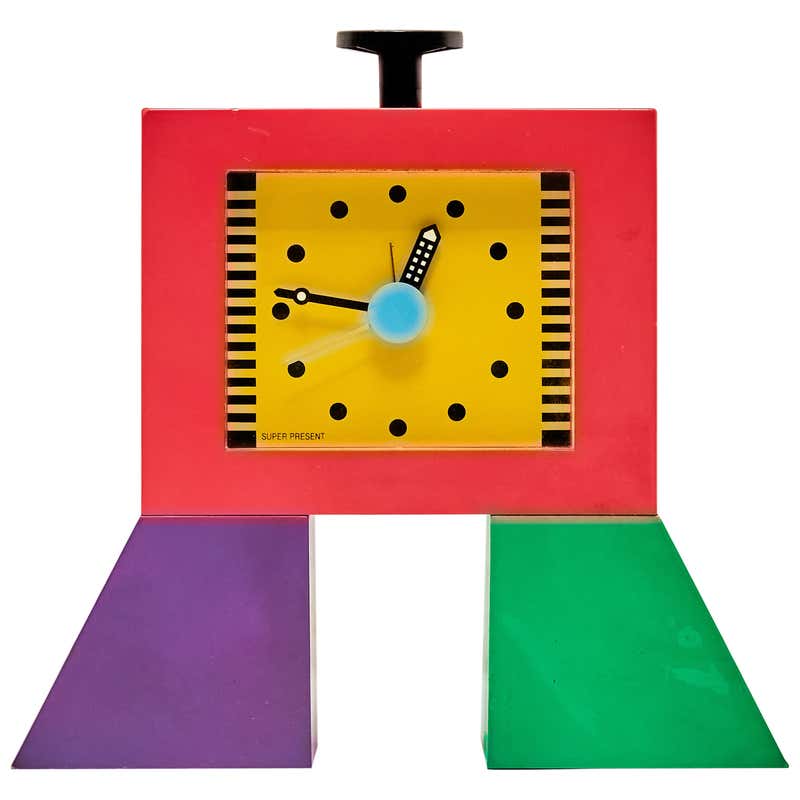 Memphis Clock Project 1980s Postmodern Table Clock by Shohei Mihara for Wakita at 1stDibs ...