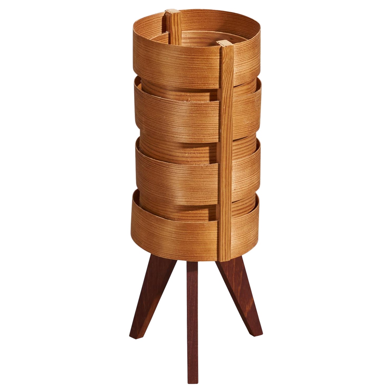 Hans-Agne Jakobsson, Table Lamp, Pine, Moulded Pine Veneer, Sweden, 1970s