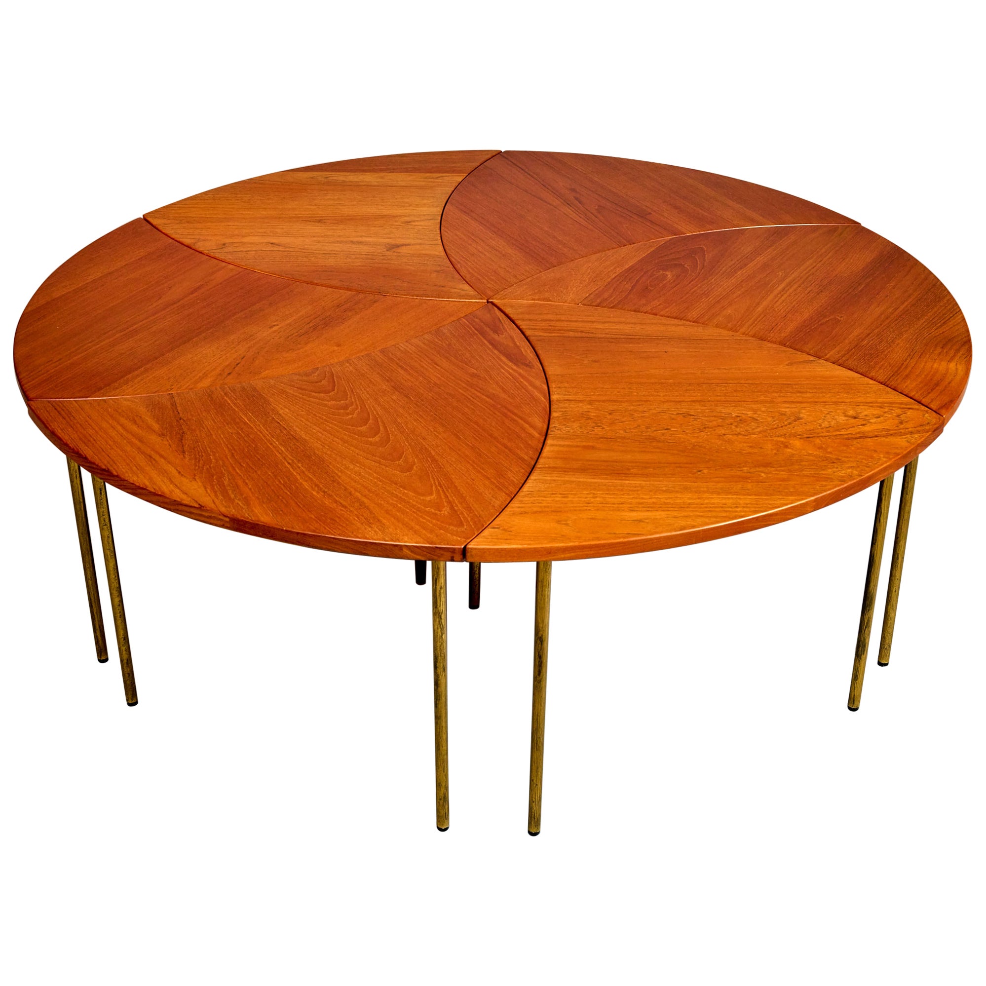 Peter Hvidt and Orla Molgaard Sectional Pinwheel Coffee Table. Denmark C1953 For Sale