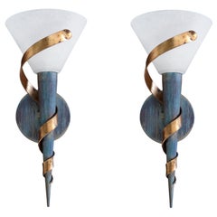 Mid-Century Pair of Wall Sconces, 1970s