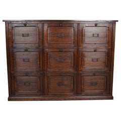 Antique armoire d'apothicaire/meuble de rangement pliant en chêne français, fin du 19ème siècle