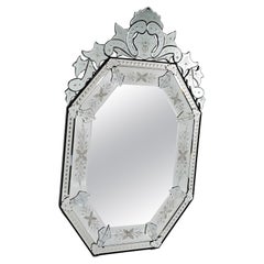 "TORCELLO"  Murano Glass Mirror, 800 French Style by Fratelli Tosi
