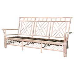 Rattan Chinese Chippendale Style Sofa