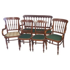 Antique Living room Set Chairs Armchairs and bench