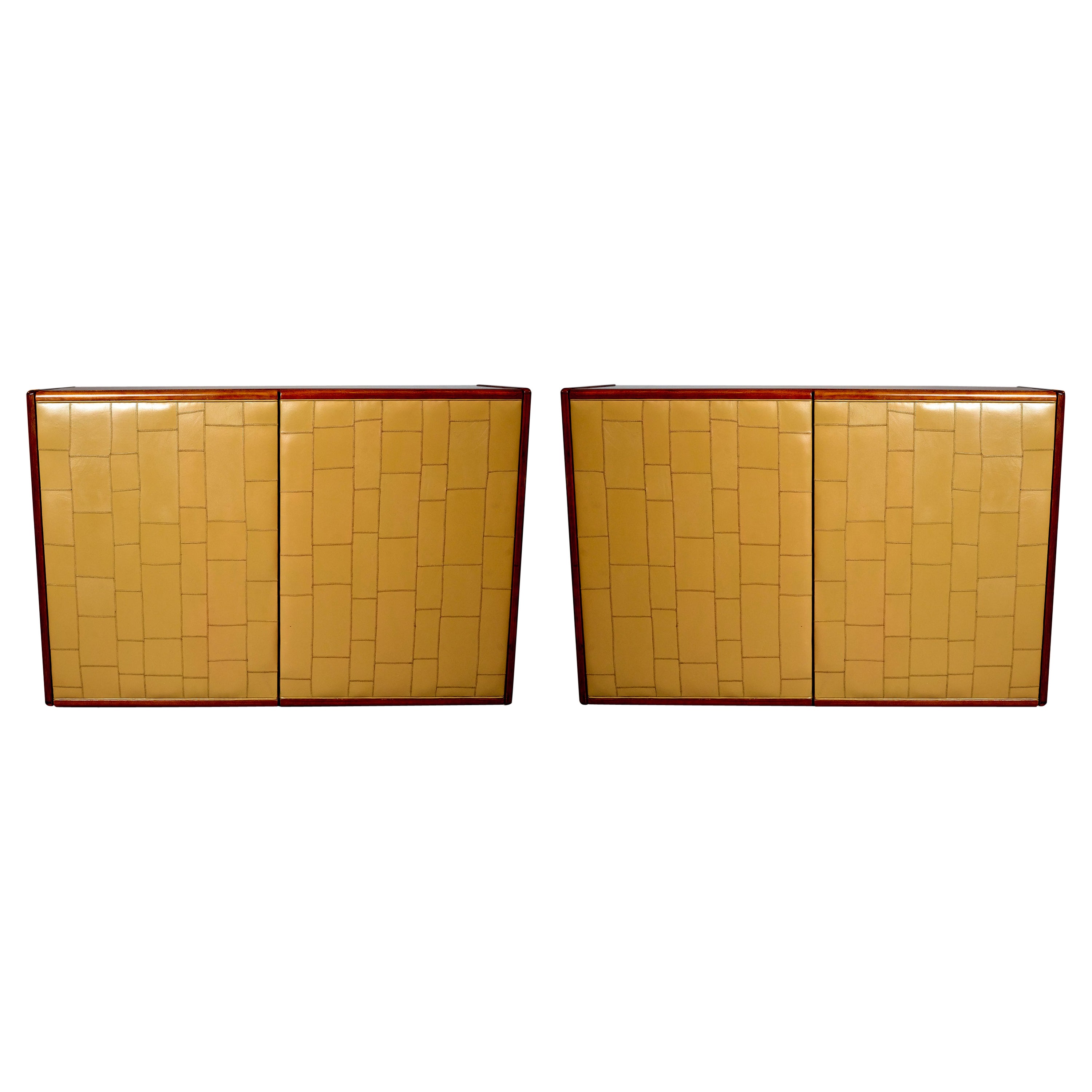 Paar Leder-Sideboards