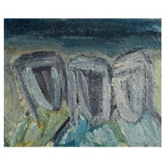 Unknown Danish Painter, Oil on Canvas, "Three Wise Men", Abstract Composition