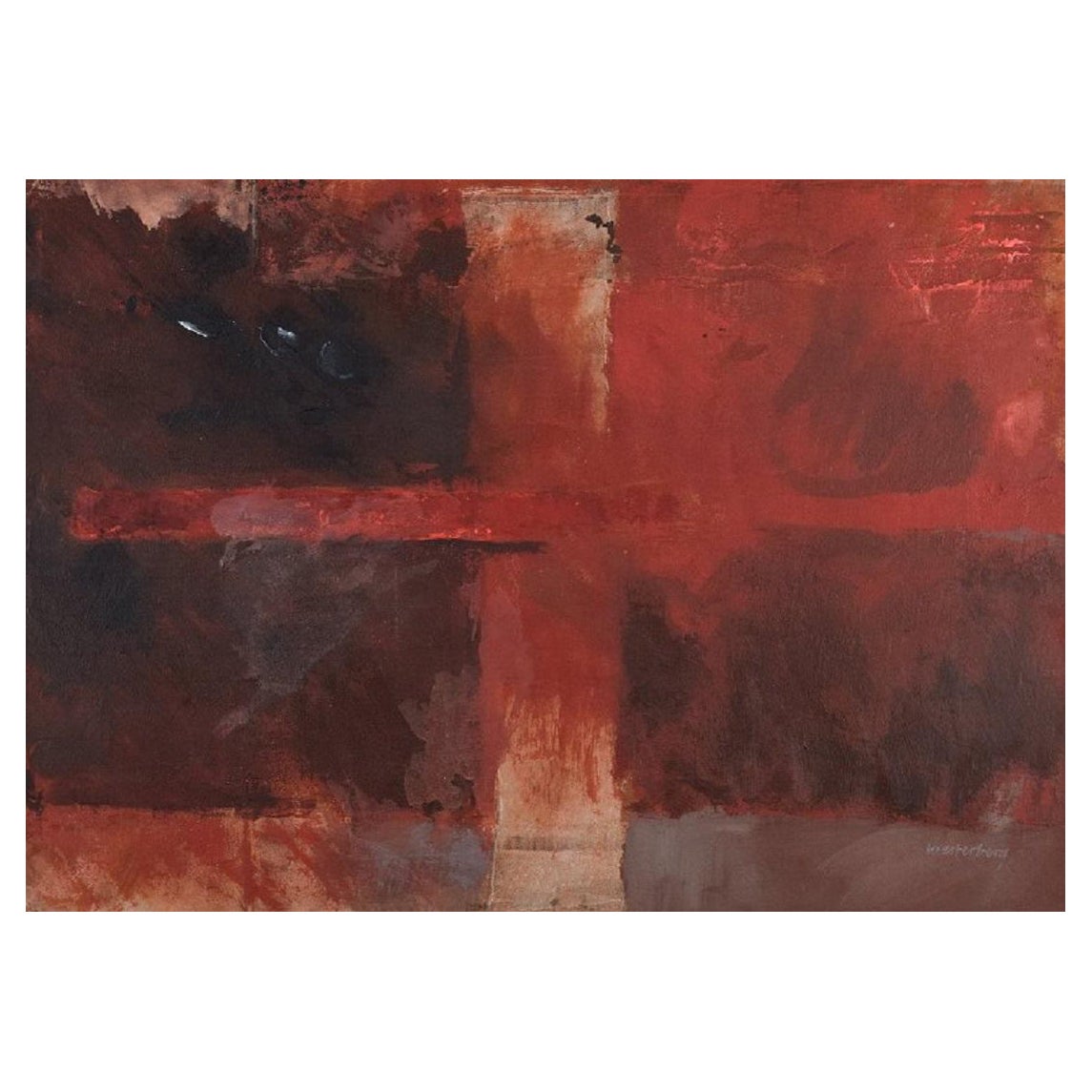 Eddie Westerberg, artiste suédois, huile sur toile, composition abstraite
