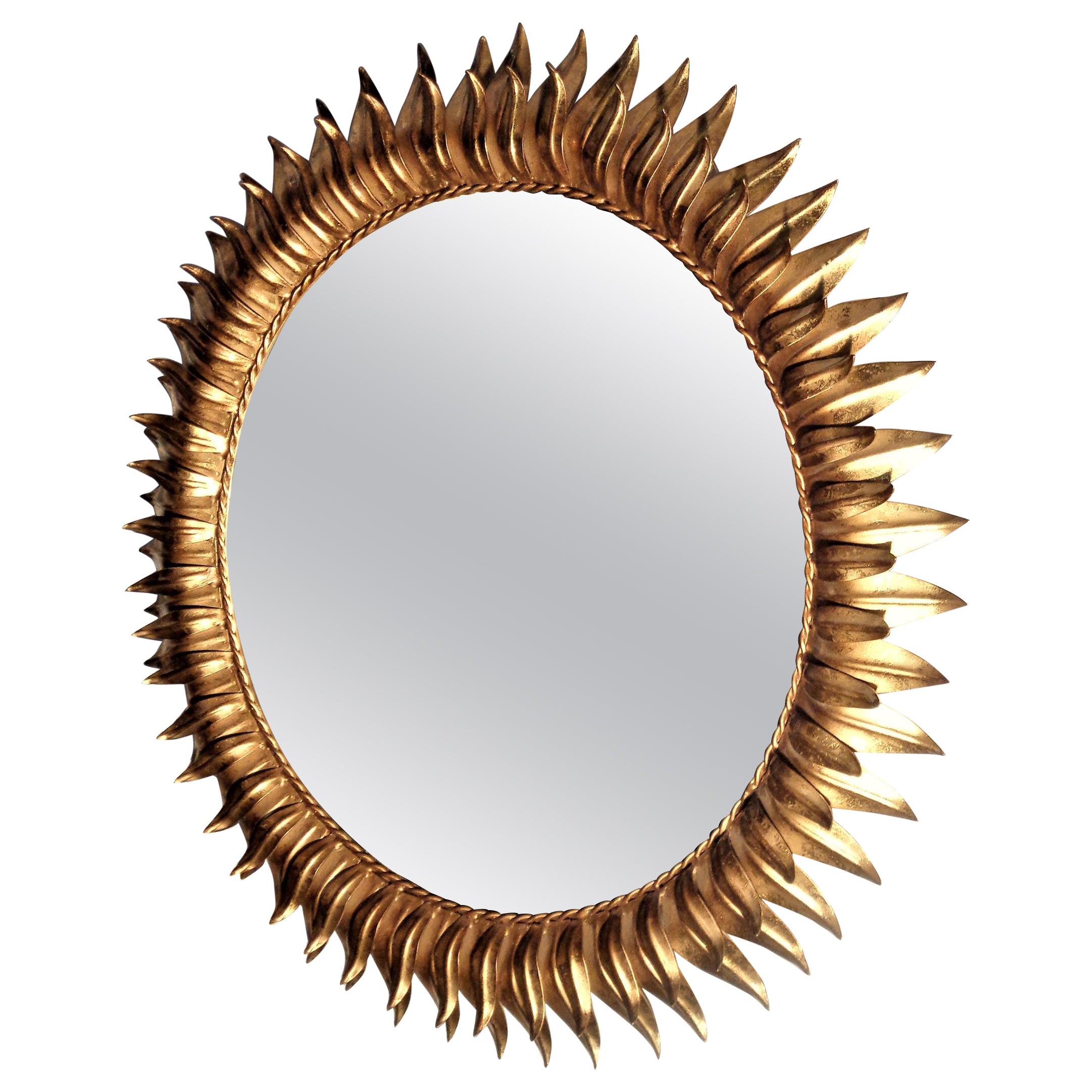 Spanish Style Gilt Metal Sunburst Mirror