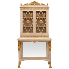 Italian 19th Century Neo-Classical St. Patinated And Giltwood Cabinet Vitrine