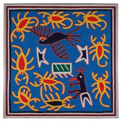 Indigenous Latin American Framed Tapestry the Story of Parikute & the Scorpions