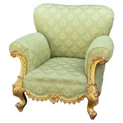 Antique Rococo Giltwood Bergere Arm Chair, C 1810
