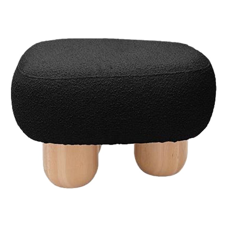 Object 049 Black Pouf by NG Design For Sale