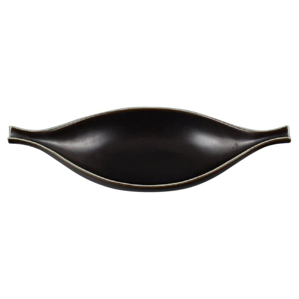 Stig Lindberg for Gustavsberg. "Pungo" ceramic bowl in black glaze. 1960s. 