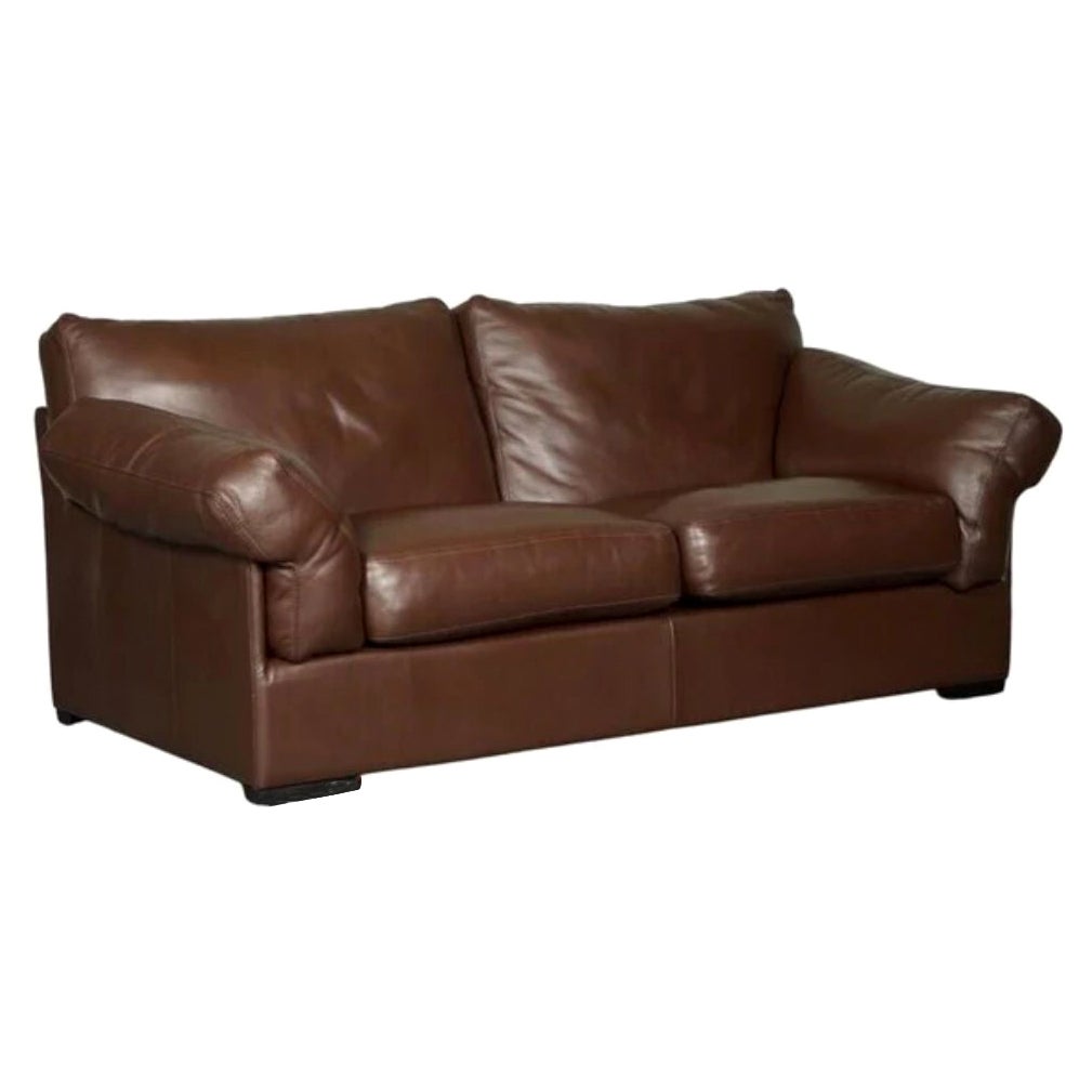 Java Brown Leather 2 Seater Sofa Part of Suite by John Lewis For Sale