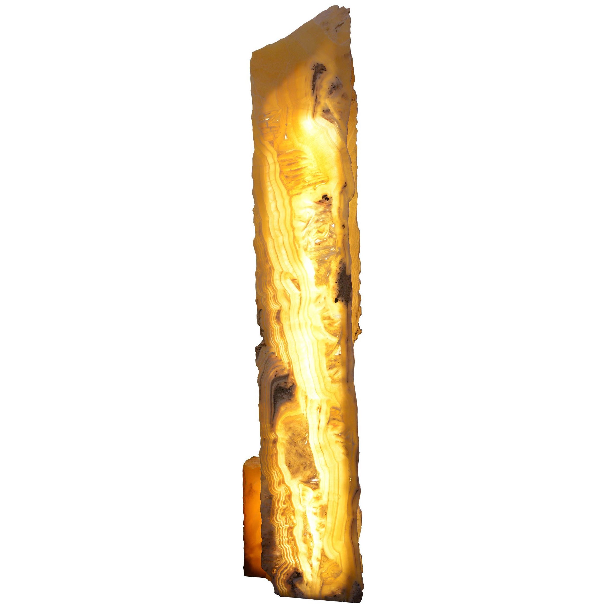 Onyx Raw Totem Floor Lamp For Sale
